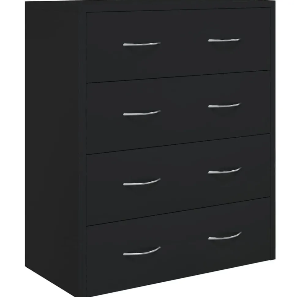 vidaXL Dressoir met 4 lades 60x30,5x71 cm zwart