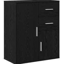 vidaXL Dressoir met lade Zwart Eiken 60 x 31 x 70 cm Bewerkt hout