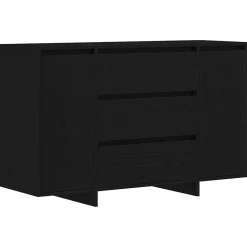 vidaXL Dressoir met lade Zwart Eiken 120 x 41 x 75 cm Bewerkt hout
