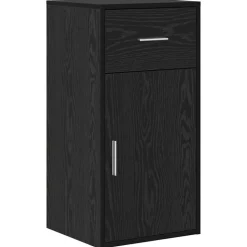 vidaXL Dressoir met lade Zwart Eiken 38 x 34 x 75 cm