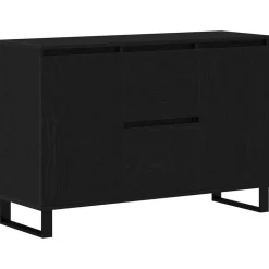 vidaXL Dressoir met lade Zwart Eiken 101,5 x 35 x 70 cm Bewerkt hout
