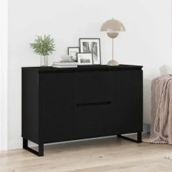 vidaXL Dressoir met lade Zwart Eiken 101,5 x 35 x 70 cm Bewerkt hout