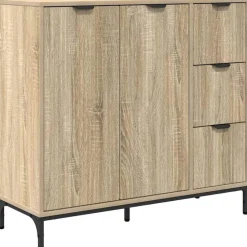 vidaXL Dressoir met lade Sonoma Eiken 89,5 x 33 x 82 cm Bewerkt hout