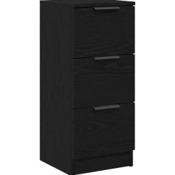 vidaXL Dressoir met lade Zwart Eiken 30 x 30 x 70 cm Bewerkt hout