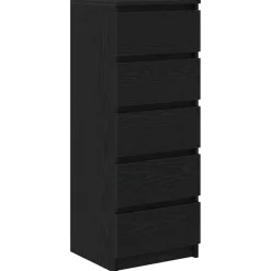 vidaXL Dressoir met lades 37,5x35x99 cm spaanplaat zwart eikenkleurig