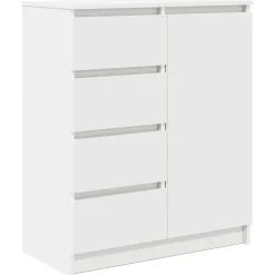 vidaXL Dressoir met lades 71x35x84 cm spaanplaat wit