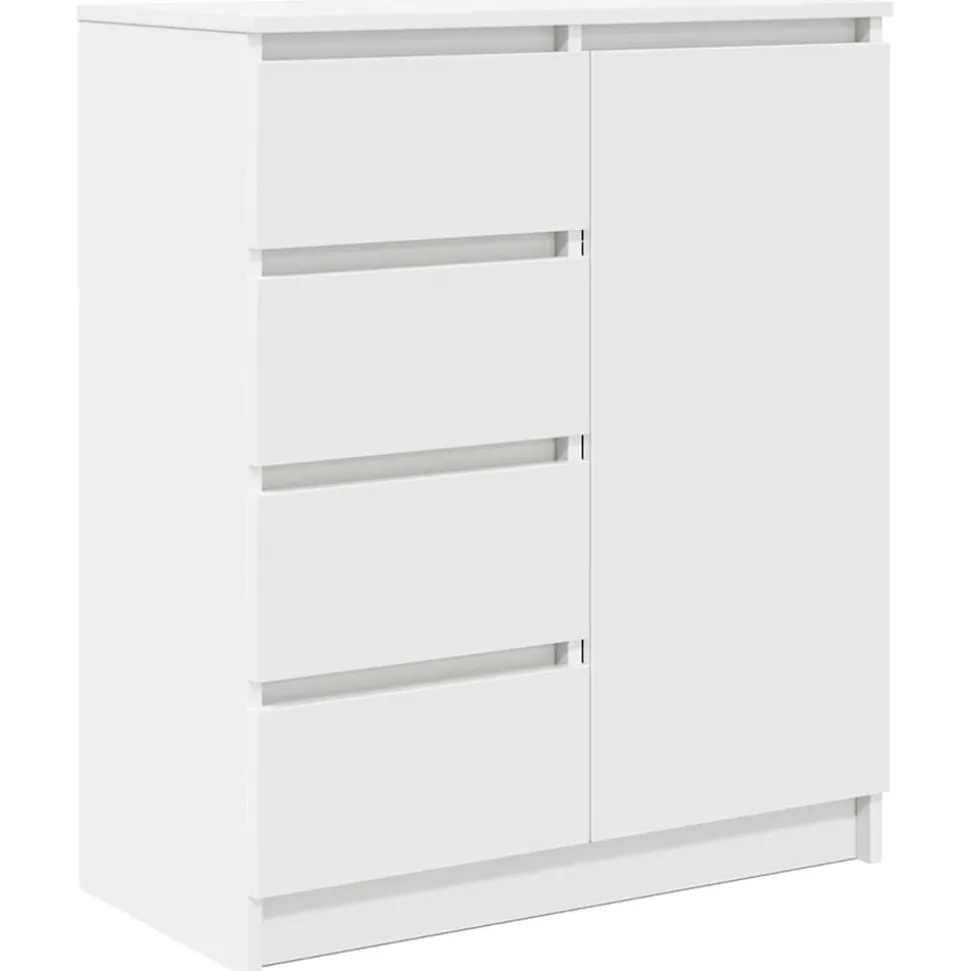 vidaXL Dressoir met lades 71x35x84 cm spaanplaat wit