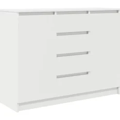 vidaXL Dressoir met lades 100,5x35x76 cm spaanplaat wit