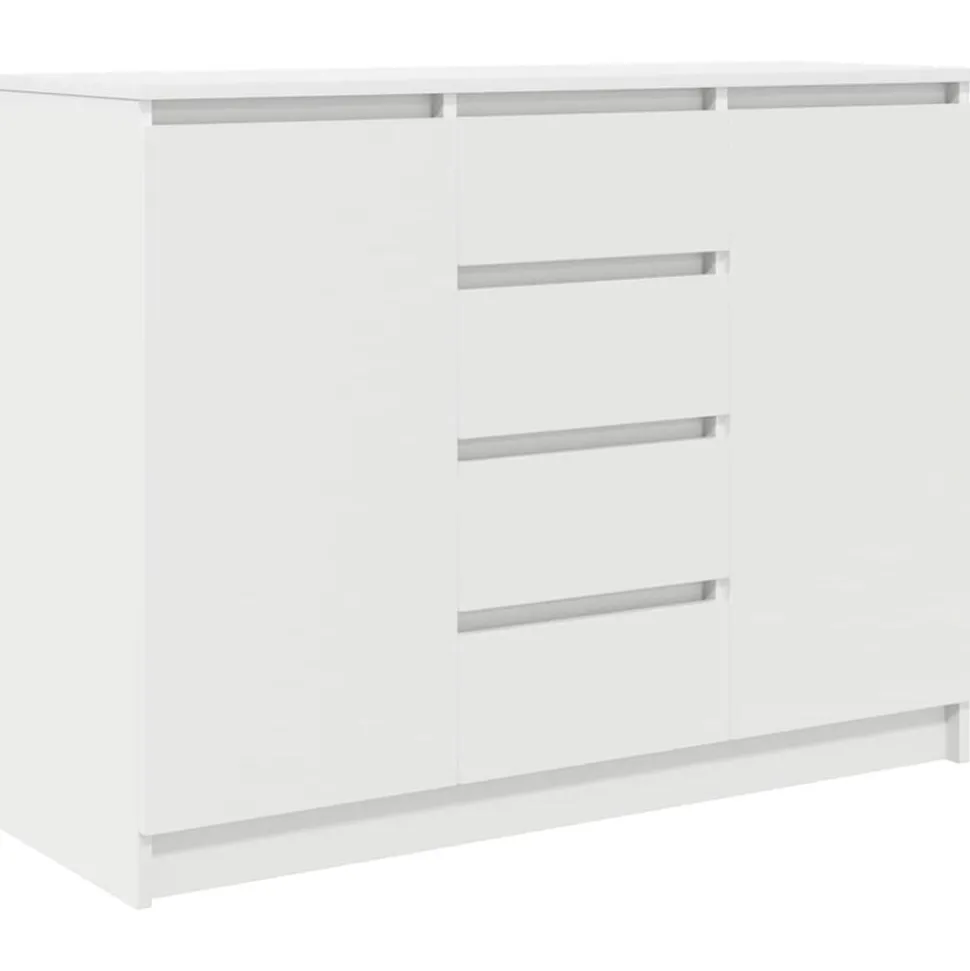 vidaXL Dressoir met lades 100,5x35x76 cm spaanplaat wit