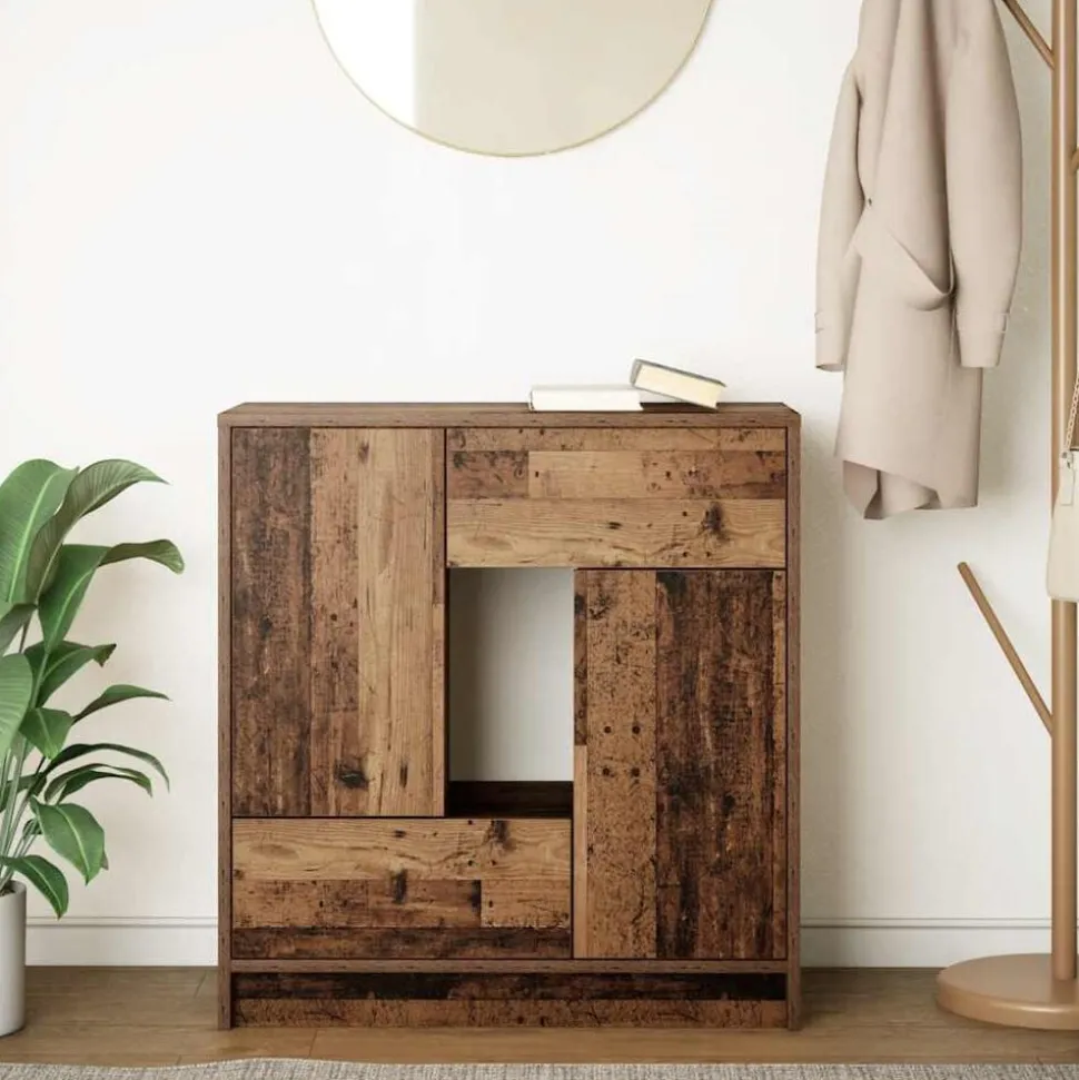 vidaXL Dressoir met lades en deuren 70,5x34x74,5 cm oud hout