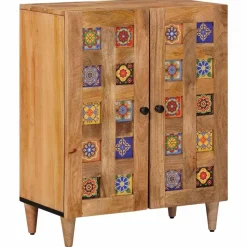 vidaXL Dressoir Naturel 60 x 33 x 75 cm Massief Mango Hout