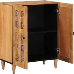 vidaXL Dressoir Naturel 60 x 33 x 75 cm Massief Mango Hout