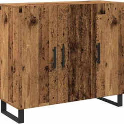 vidaXL Dressoir Oudhout 90 x 34 x 80 cm Bewerkt hout