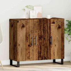 vidaXL Dressoir Oudhout 90 x 34 x 80 cm Bewerkt hout
