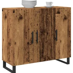 vidaXL Dressoir Oudhout 90 x 34 x 80 cm Bewerkt hout