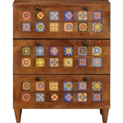 vidaXL Dressoir Walnotenhout 60 x 33 x 75 cm Massief Mango Hout
