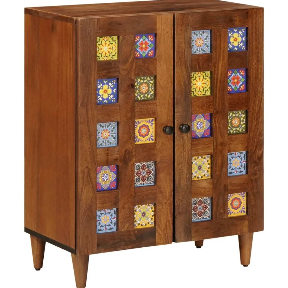 vidaXL Dressoir Walnotenhout 60 x 33 x 75 cm Massief Mango Hout