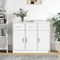 vidaXL Dressoir Wit 91x28x75 cm Bewerkt Hout