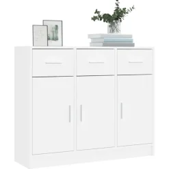 vidaXL Dressoir Wit 91x28x75 cm Bewerkt Hout