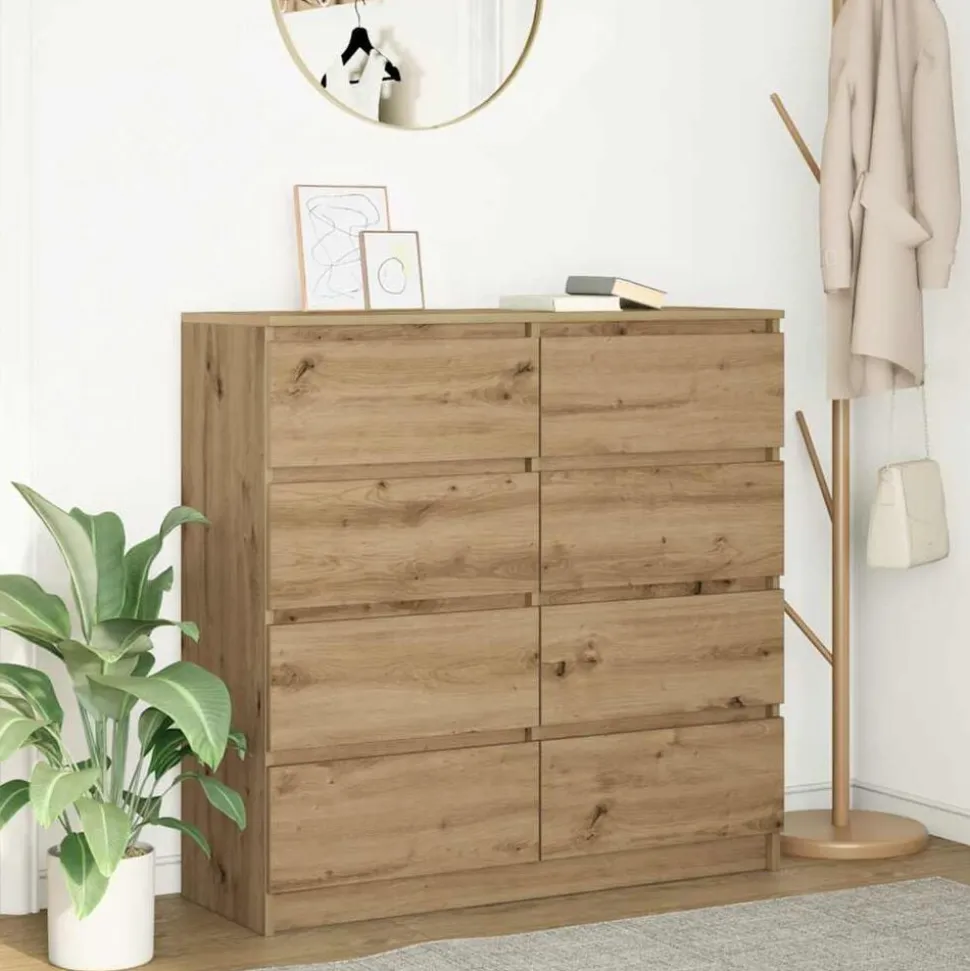 vidaXL Dressoir 100x35x99 cm bewerkt hout artisanaal eikenkleurig