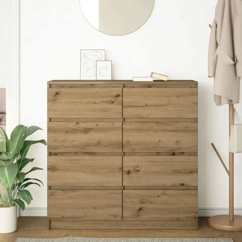 vidaXL Dressoir 100x35x99 cm bewerkt hout artisanaal eikenkleurig