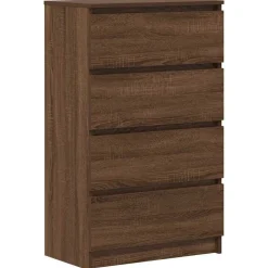 vidaXL Dressoir 60x35x98,5 cm bewerkt hout bruin eikenkleur
