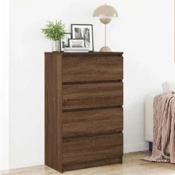 vidaXL Dressoir 60x35x98,5 cm bewerkt hout bruin eikenkleur