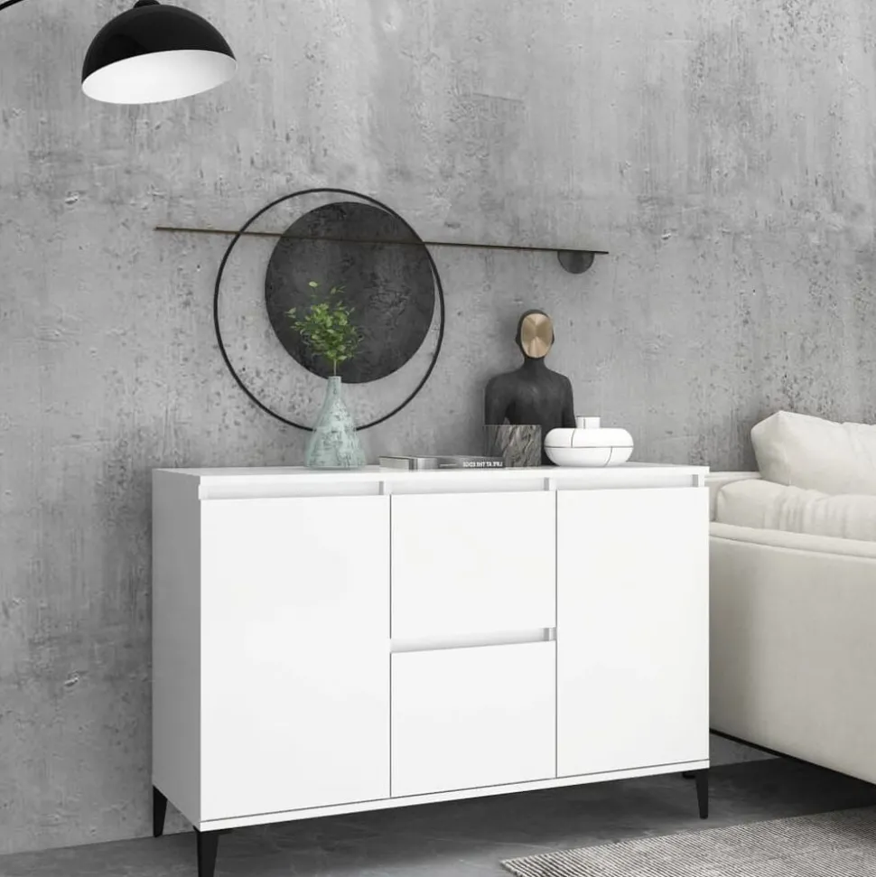 vidaXL Dressoir 102x35x70 cm bewerkt hout wit