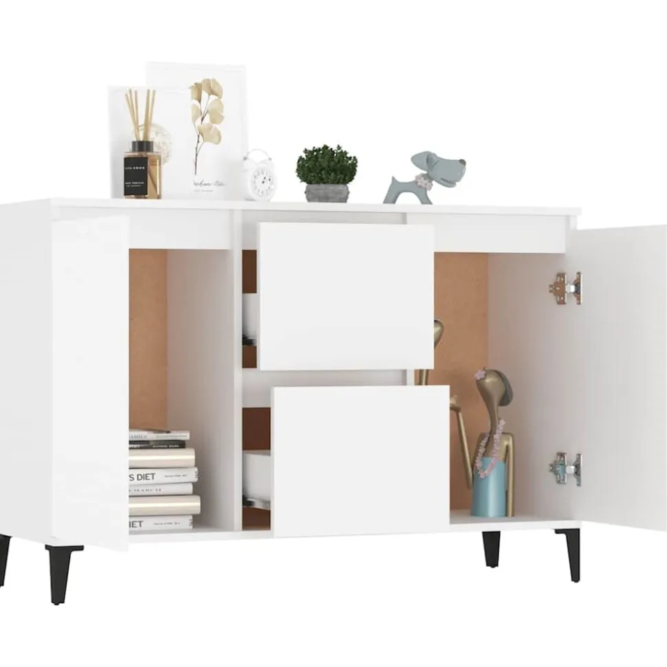 vidaXL Dressoir 102x35x70 cm bewerkt hout wit