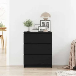 vidaXL Dressoir 60x35x76 cm bewerkt hout zwart eikenkleurig