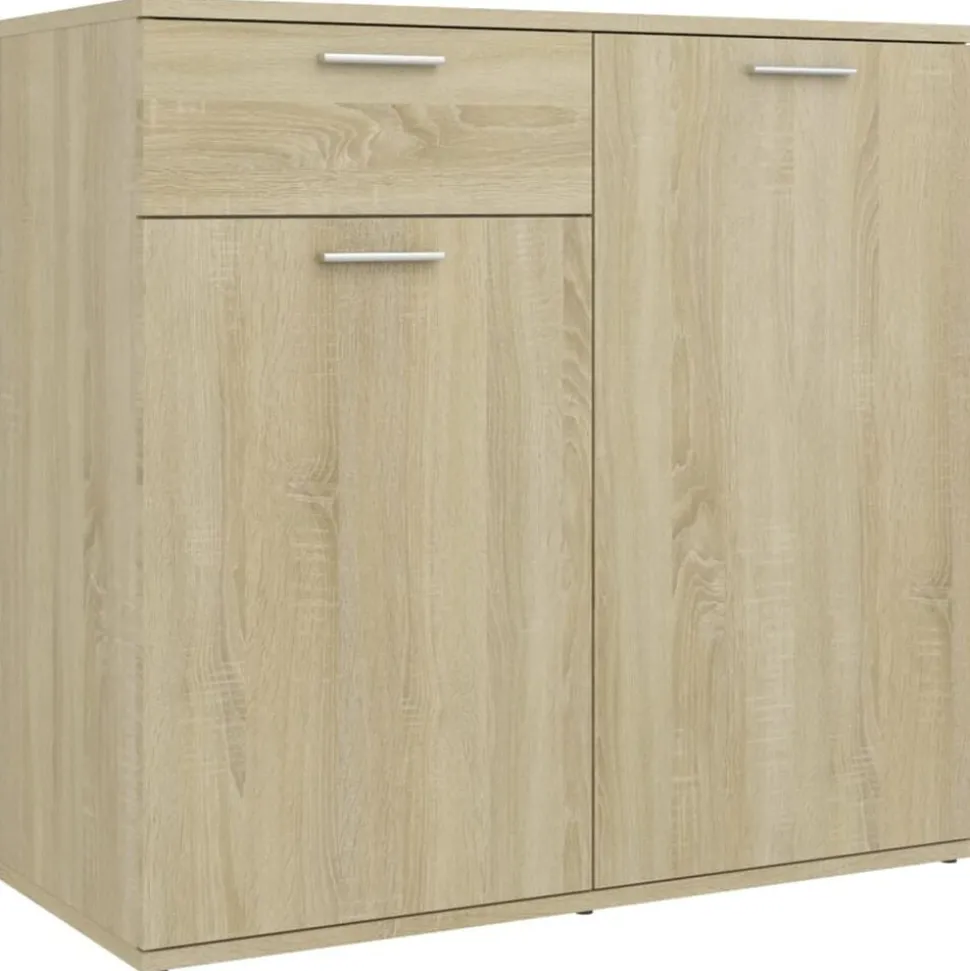 vidaXL Dressoir 80x36x75 cm bewerkt hout sonoma eikenkleurig