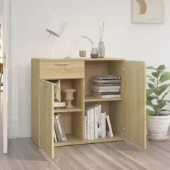 vidaXL Dressoir 80x36x75 cm bewerkt hout sonoma eikenkleurig