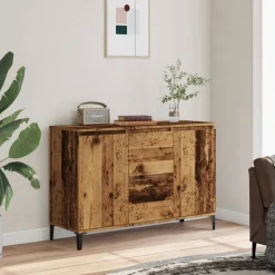 vidaXL Dressoir 102x35x70 cm bewerkt hout oud houtkleurig