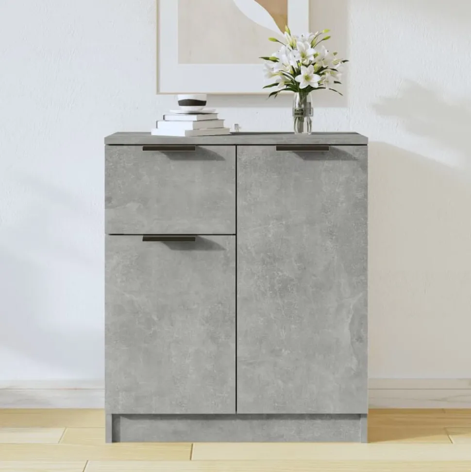 vidaXL Dressoir 60x30x70 cm bewerkt hout betongrijs