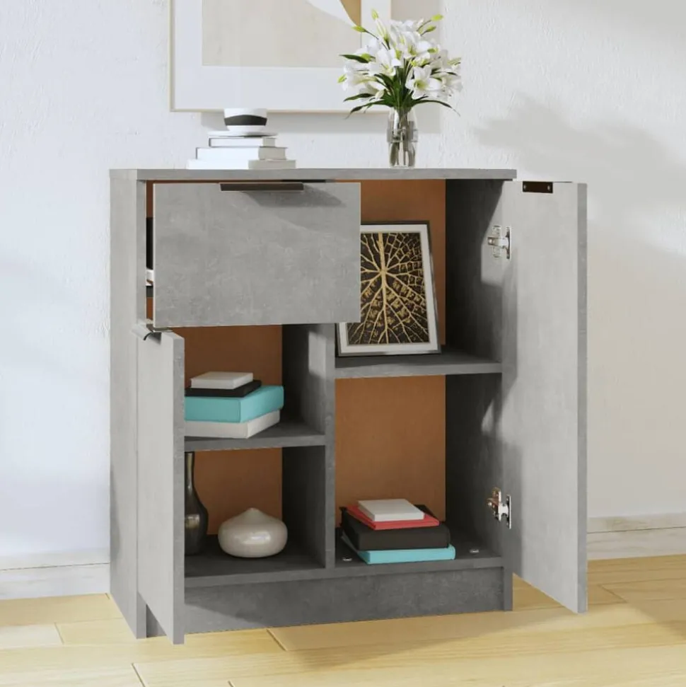 vidaXL Dressoir 60x30x70 cm bewerkt hout betongrijs