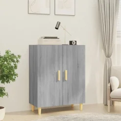 vidaXL Dressoir 70x34x90 cm bewerkt hout grijs sonoma eikenkleurig