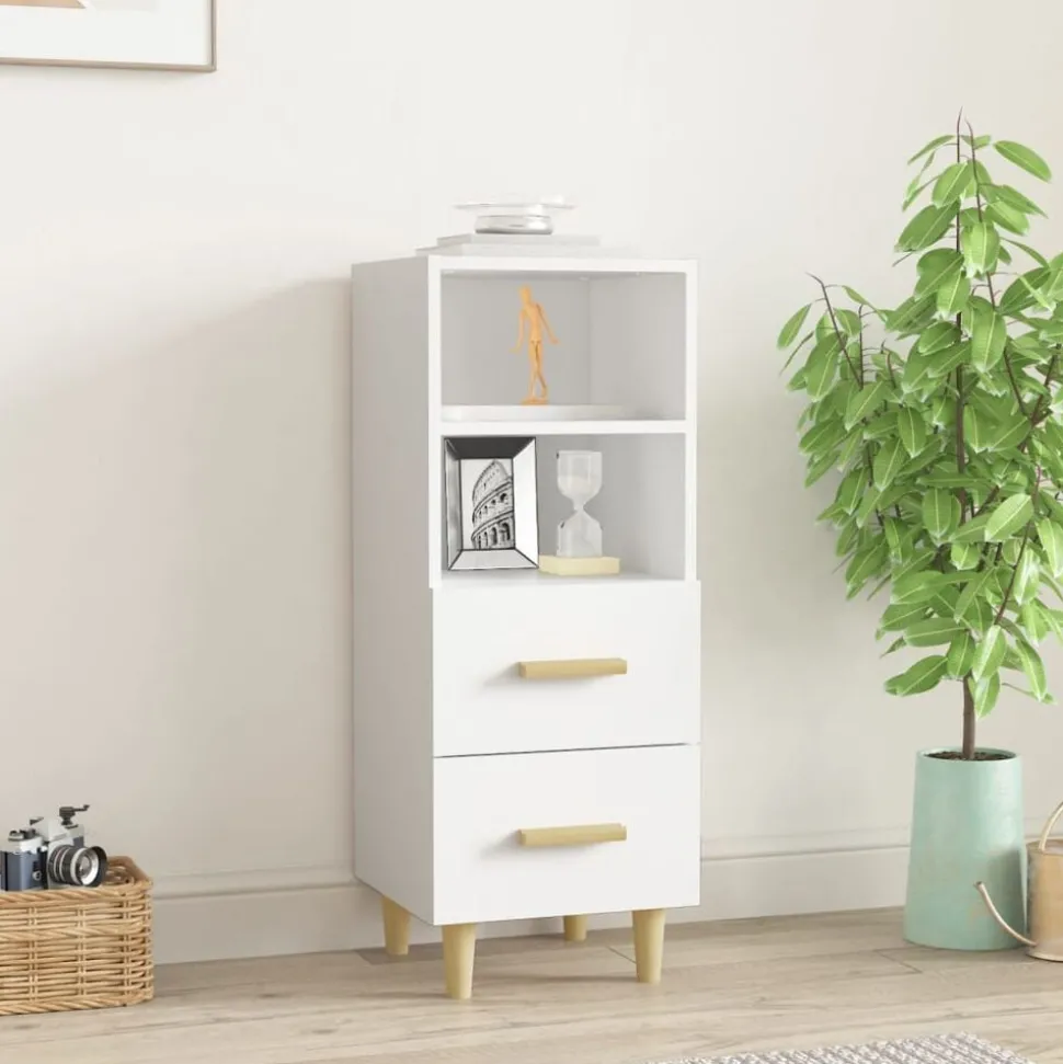 vidaXL Dressoir 34,5x34x90 cm bewerkt hout wit