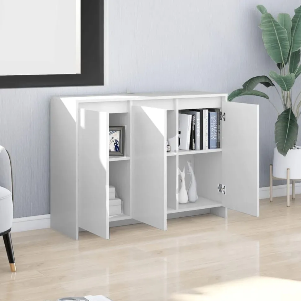 vidaXL Dressoir 102x33x75 cm bewerkt hout wit