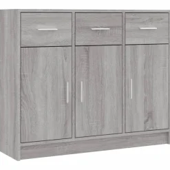vidaXL Dressoir 91x28x75 cm bewerkt hout grijs sonoma eikenkleurig