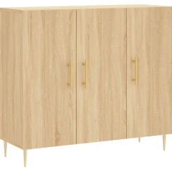 vidaXL Dressoir 90x34x80 cm bewerkt hout sonoma eikenkleurig