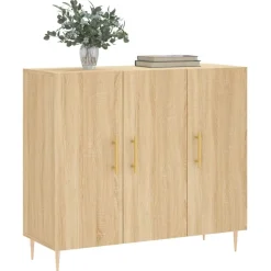 vidaXL Dressoir 90x34x80 cm bewerkt hout sonoma eikenkleurig