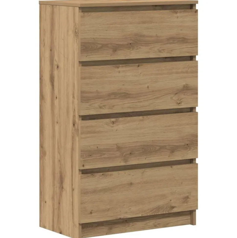 vidaXL Dressoir 60x35x98,5 cm bewerkt hout artisanaal eikenkleur