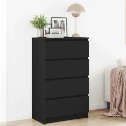 vidaXL Dressoir 60x35x98,5 cm bewerkt hout zwart