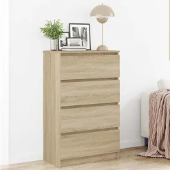 vidaXL Dressoir 60x35x98,5 cm bewerkt hout sonoma eikenkleurig