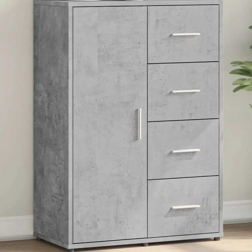 vidaXL Dressoir 60x31x84 cm bewerkt hout betongrijs