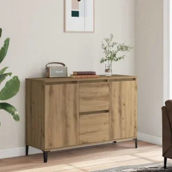 vidaXL Dressoir 102x35x70 cm bewerkt hout artisanaal eikenkleurig