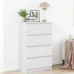 vidaXL Dressoir 60x35x98,5 cm bewerkt hout wit