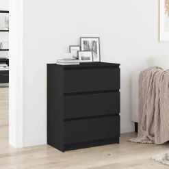 vidaXL Dressoir 60x35x76 cm bewerkt hout zwart