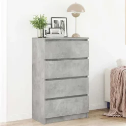 vidaXL Dressoir 60x35x98,5 cm bewerkt hout betongrijs