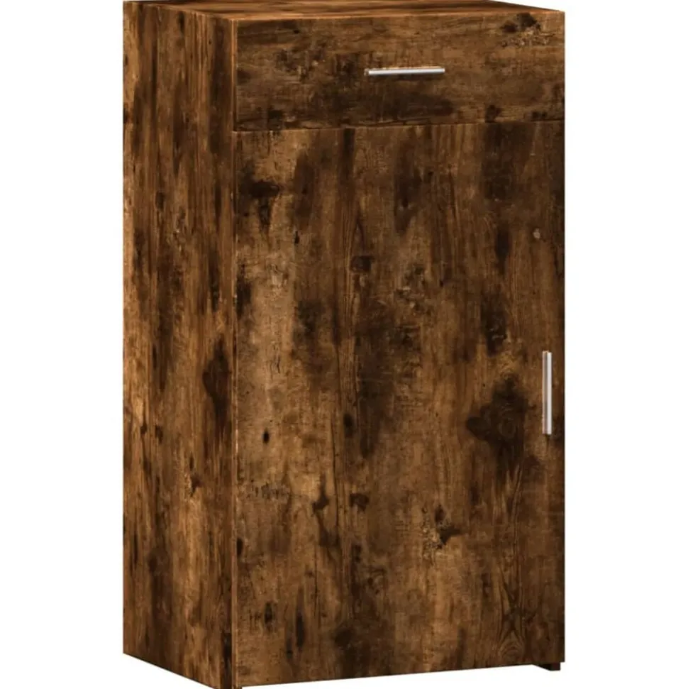 vidaXL Dressoir 50x42,5x93 cm bewerkt hout gerookt eikenkleurig
